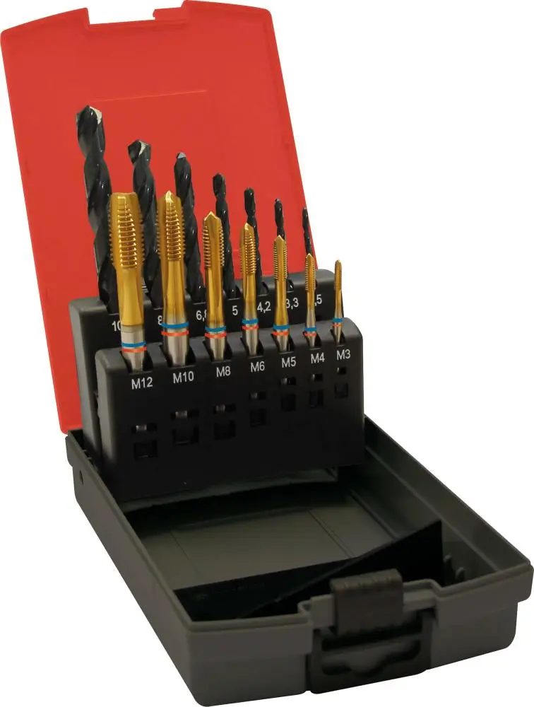 Set TANDEM Tarozi si Burghie FORMAT, M3-M12, HSSE-PM TiN, Forma B