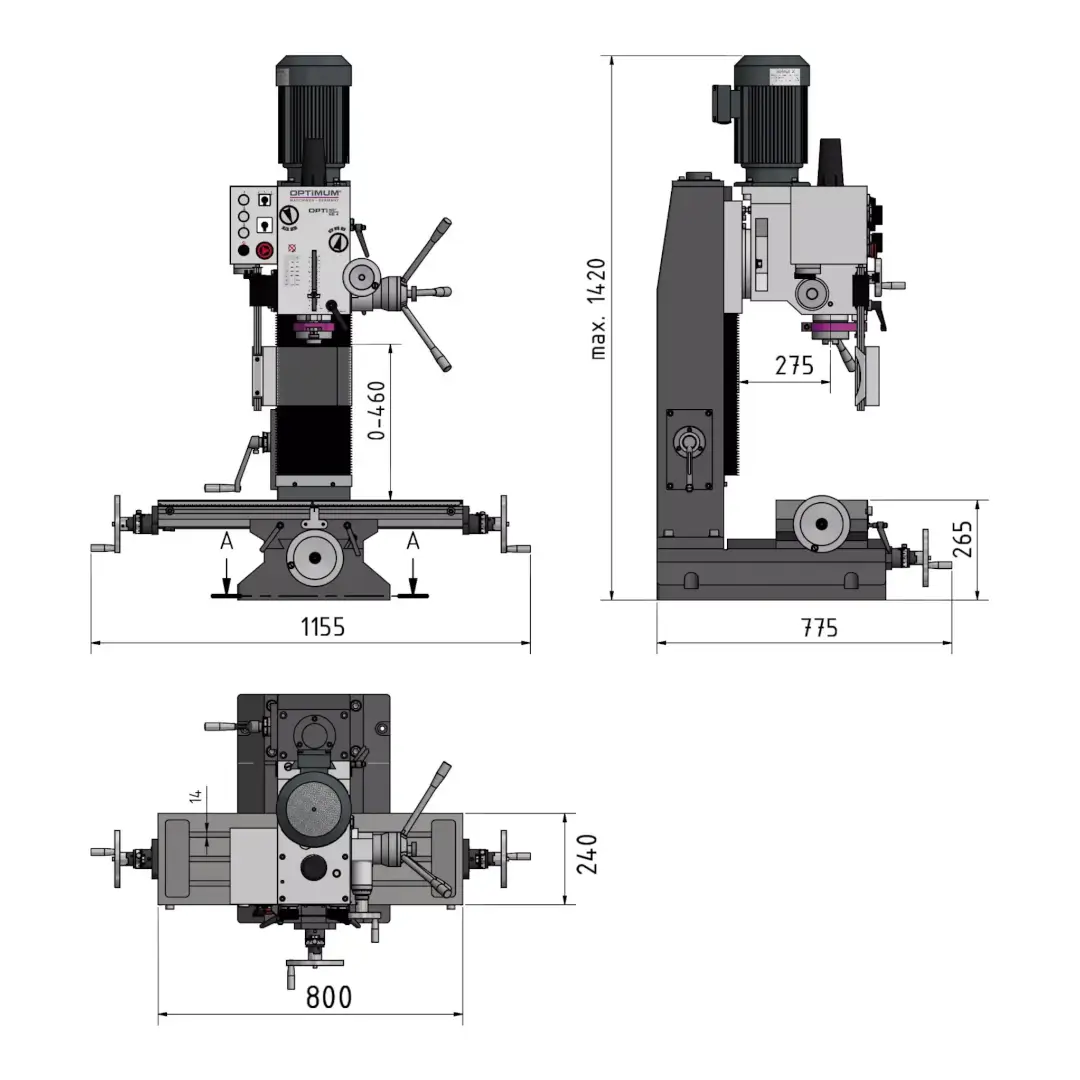Dimensiuni masina frezat metal MB4 Dimensiuni masina frezat metal MB 4