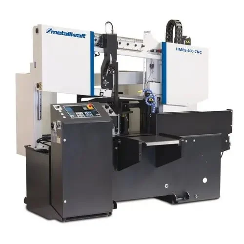 Fierastrau orizontal cu banda complet automat HMBS 400 CNC cu doua coloane Fierastrau orizontal cu banda complet automat HMBS 400 CNC cu doua coloane METALLKRAFT 0° (profil rotund) 400 mm