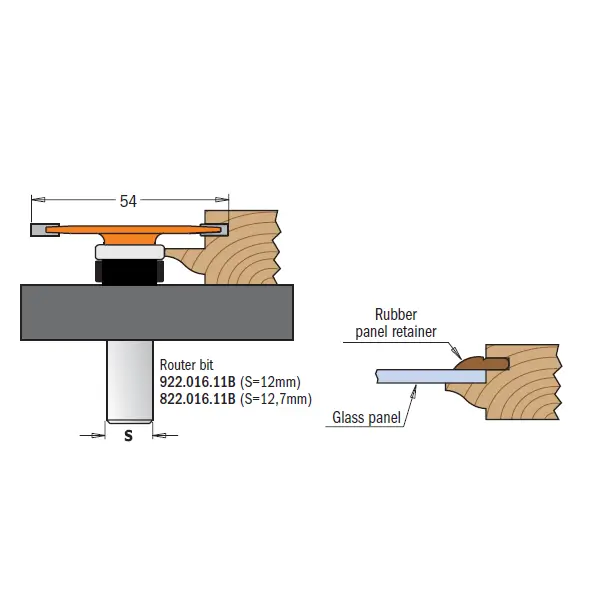 Dimensiuni set 3 freze geam CMT Dimensiuni set 3 freze geam CMT
