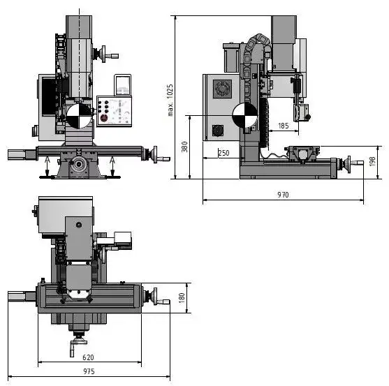 Cote masina de frezat metal MH 25 Cote masina frezat metal MH 25