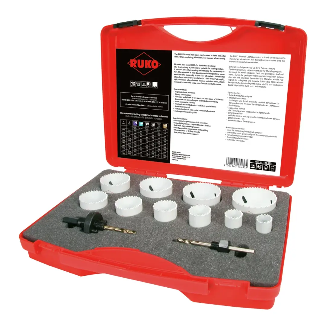 Set Universal 10 Carote Bimetal HSS Co8 Ø19-64 mm Set Universal 10 Carote Bimetal HSS Co8 Ø19-64 mm