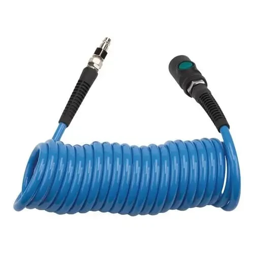 Furtun spiralat aer comprimat PU 6,5x10 mm Furtun spiralat de aer comprimat PU 6,5x10 mm cu cuplaj de siguranta