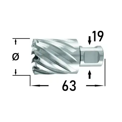 Carotiera Ruko Weldon 19 mm Carotiera Ruko HSSE Co5 prindere Weldon 19 mm