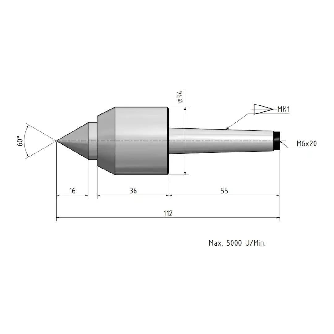 Varf centrare rotativ Optimum MK 1 Varf centrare rotativ Optimum MK 1