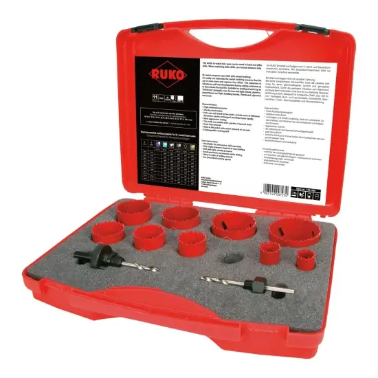 Set Profesional 9 Carote Bimetal HSS PK2 Ø19-64 mm